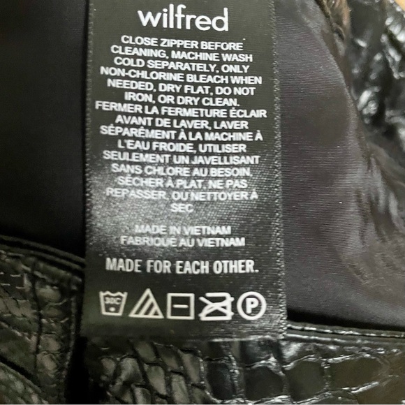 Wilfred Melina Faux Leather Python Snake Print Pants Black Straight Leg Size 2 - Picture 12 of 13